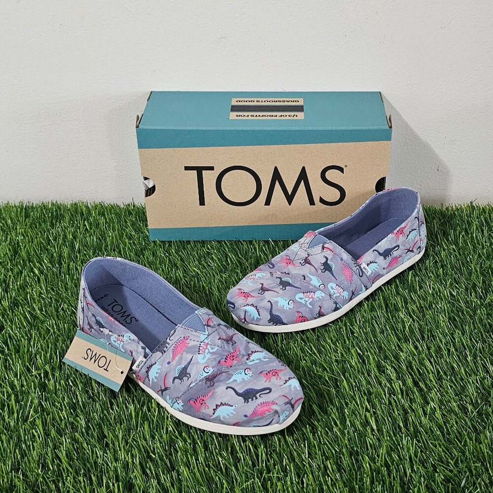 Toms Alpargata Fuchsia Glow in the Dark Fossil Friends Tie Dye Print - Women 5.5
